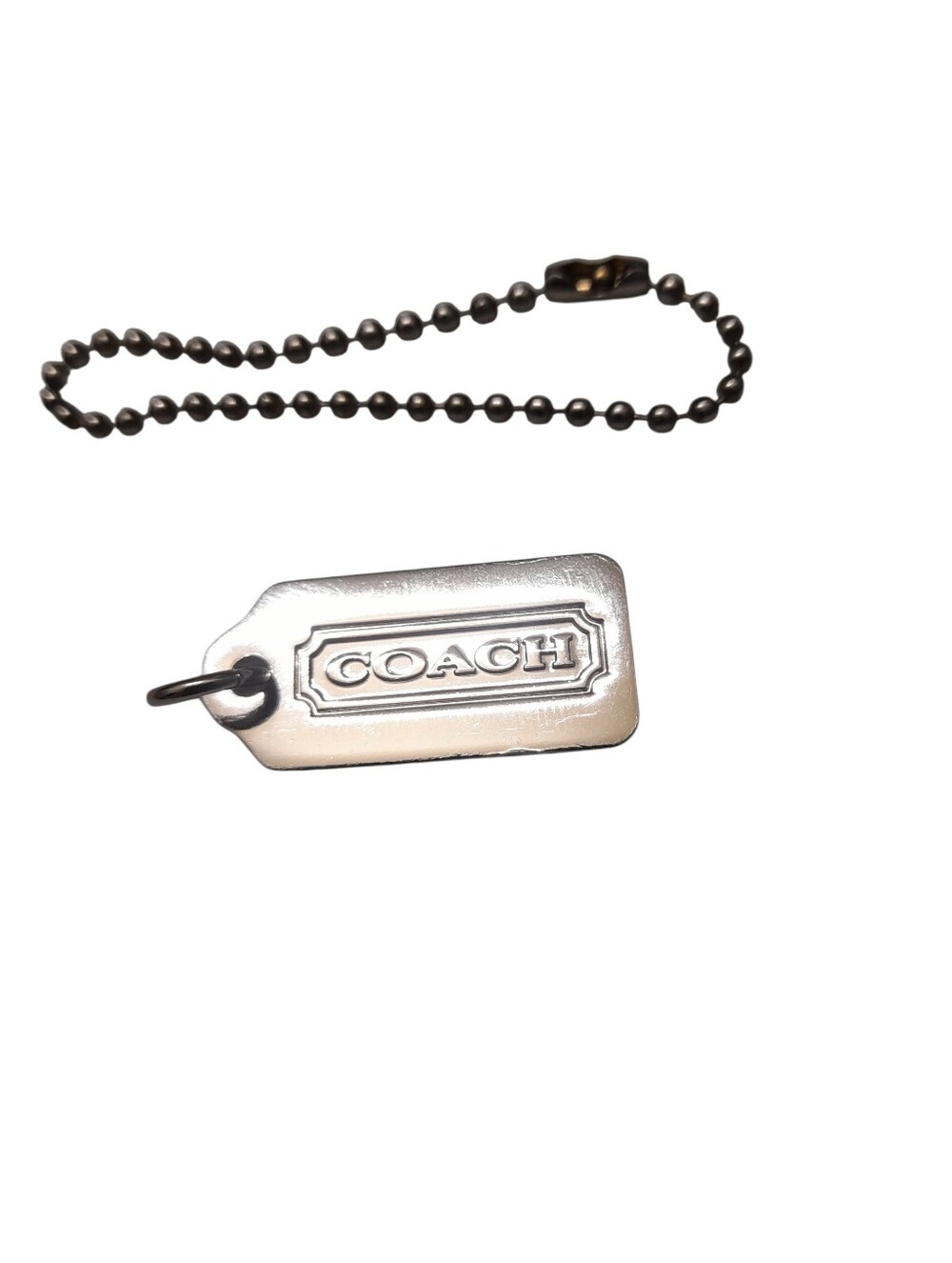 COACH Silver Hang Tag Bag Charm